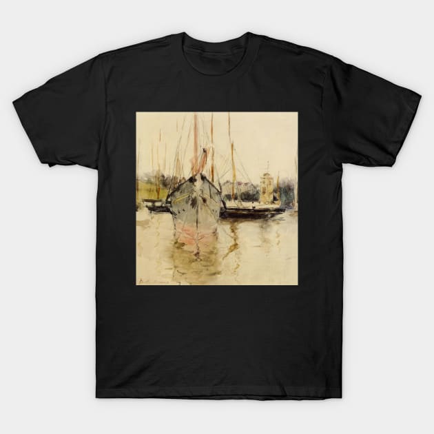 boats entry to the medina in the isle of wight - Berthe Morisot T-Shirt by Kollagio